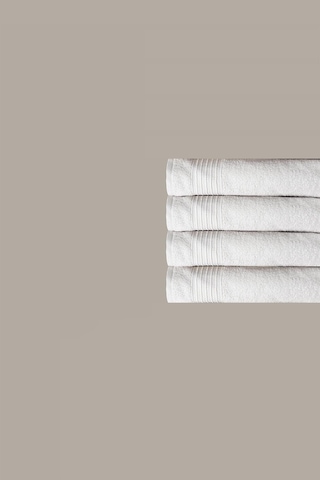 4 Lü Çizgili Beyaz Renk Yumuşak Pamuk El Yüz Havlusu Seti 50x90 Cm
