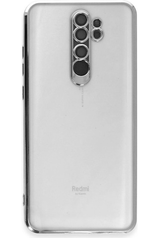 Xiaomi Redmi Note 8 Pro Kılıf Kamera Korumalı Lensli Silikon - Gümüş