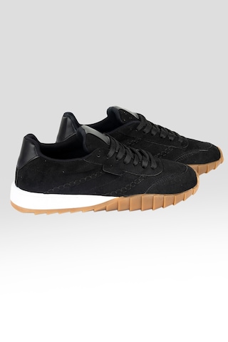 Tw Tonny White New York-048 Deri Spor Yürüyüş Günlük Sneaker Ayakkabı Siyah