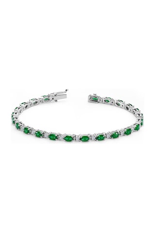 Lova Pırlantalı Oval Zümrüt Bileklik - 4080001