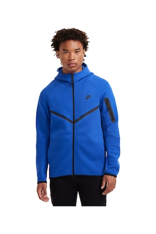 Nike Tech Fleece Windrunner Hoodie Erkek Sweatshirt Yeni Sezon -sportxoutlet Mavi