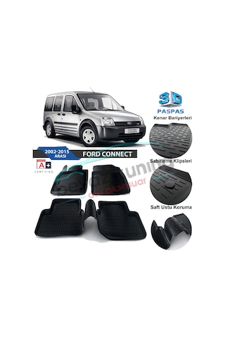 Ford Connect Havuzlu 3D Paspas Niken Siyah 2002-2015