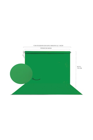 Hs Stüdyo Teknik 90x120cm Yeşil Fon Perdesi Seti