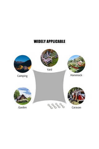 Ximistore9 2x2m Gri Bahçe Güneşlik Perdesi, Uv Korumalı, Dayanıklı Oxford Kumaş, Kolay Kurulum, Geniş Kullanım Alanı