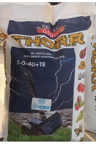 Thorr 7-0-40 Dengeli Npk Klorsuz Gübre Damlama Gübresi 20 Kg