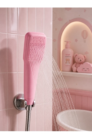 Muraytekno Shower Tıme Renkli Duş Başlığı Güçlü Su Akışı Modern Tasarım El Duşu Pembe