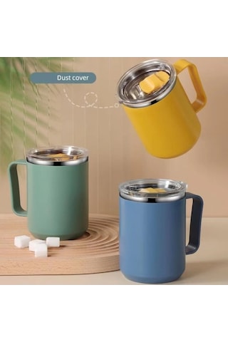 Besthome1 Kulplu 450ml Yalıtımlı Kahve Kupa, Mavi Mavi