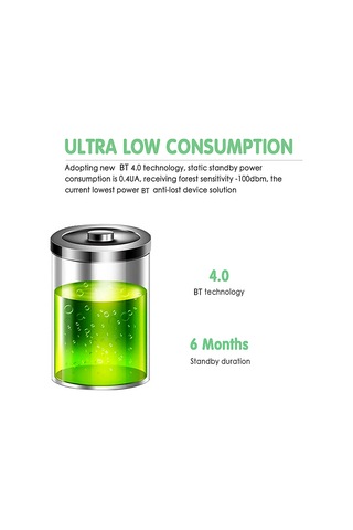 Geeroyoo Beyaz Akıllı Bluetooth Kayıp Engelleme Cihazı - Çift Yönlü Alarm, Konum Tespiti Ve Uzaktan Kamera Kontrolü