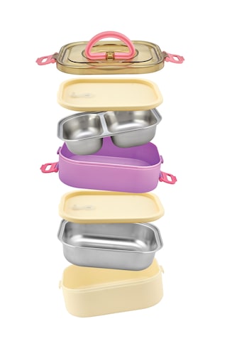 Yeni Nesil Sefer Tası Lunch Box Beslenme Kabı Saklama Kutusu Mor