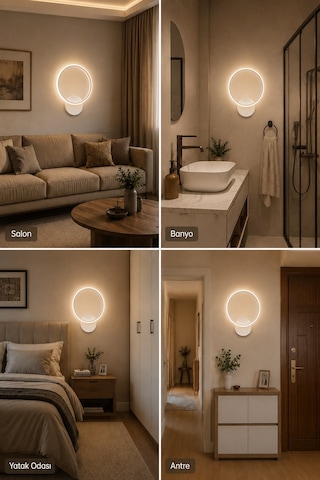 AvizeGO Tisa Modern Led Duvar Apliği Günışığı Beyaz