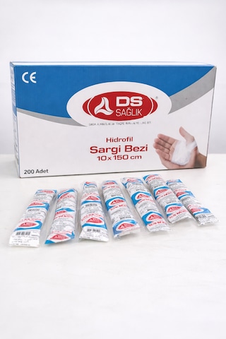 Ds Sağlık Hidrofil Sargı Bezi 10x150 Cm 200 Adet Hastane Tipi Yüksek Emici Medikal Bandaj