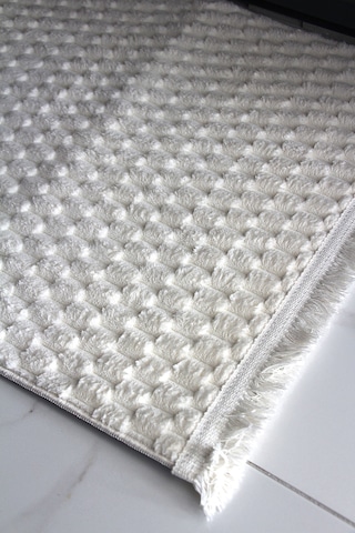 Kaymaz Taban Yumuşak Yüzey Saçaklı Paspas 60 X 90 Ebat Beyaz