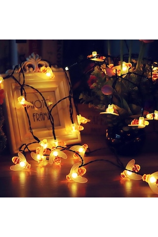 Güneş Enerjili Bahçe Işıkları, Bal Arısı Işık Dizileri, 2m/8 Modlu Su Geçirmez Dış/iç Mekan Bahçe Işıkları Çit, Çim, Veranda, Parti İçin 30 Başlık