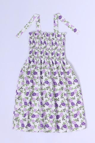 Kız Çocuk Askılı Elbise Çiçek Desenli B35 Hcm00119 Leopar