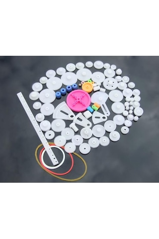 85 Parça Plastik Dişli Seti Rc Çark Arduino Oyuncak Robot Araba