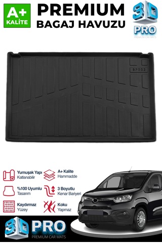 S-dizayn Toyota Proace City Seperatörlü 3d Pro Bagaj Havuzu 2019 Üzeri A+ Kalite