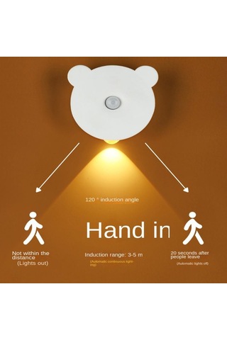 Soğuk Beyaz Led İnsan Algılama Gece Lambası Pır Hareket Sensörü Duvar Lambası Usb Şarj Edilebilir Dolap Koridor Merdiven Mutfak Işık Soğuk Beyaz