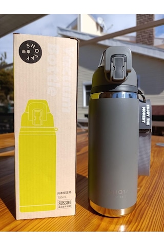 Shotay Camping Çelik Termos Matara 750ml Beyaz Beyaz