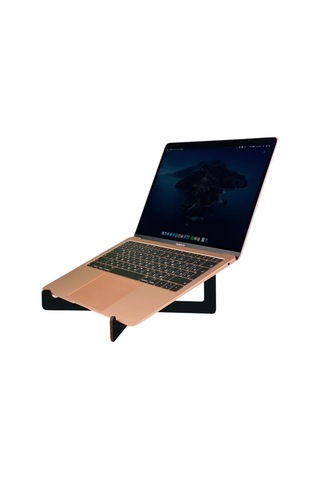 Bk Gift Taşınabilir Ahşap Notebook Laptop Standı Siyah