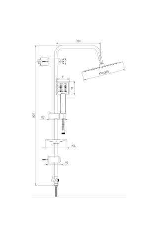 Ar Ark Yağmurlama Tepe Duş Seti Kolonu Slim 102158035 Diğer