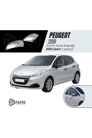 Peugeot 208 Krom Ayna Kapağı 2 Parça 2012 Ve Üzeri Paslanmaz Çelik
