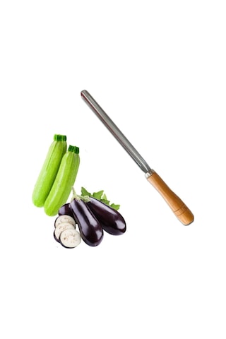 Dolma Kabak Oyacağı Uzun 15 x 25 Cm Ahşap Saplı Patlıcan Oyacak Ahşap