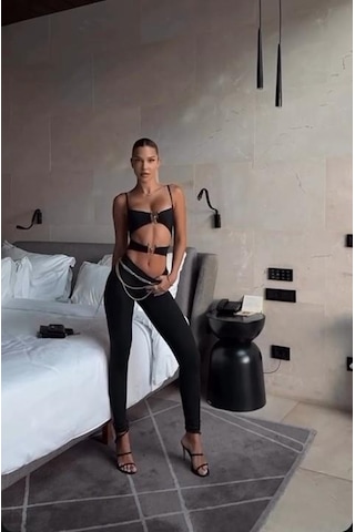 Pink Life Black Luxe Cut-out Jumpsuit Siyah