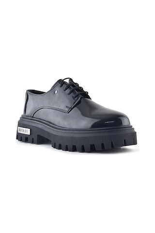 Rakerplus Siyah Rugan Bağcıklı Oxford Metal Detaylı Günlük Ayakkabı Siyah