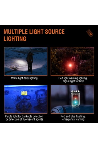 Neevoyu Taşınabilir 5 Seviyeli Parlaklık Ve 4 Renkli Led Anahtarlık Feneri - Su Geçirmez, Şarj Edilebilir Siyah