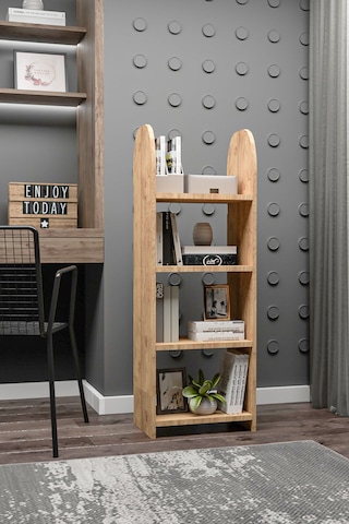 Oval Kitaplık,saksılık,çiçeklik,130 Cm,portatif Minifix Kurulum Atlantik Çam