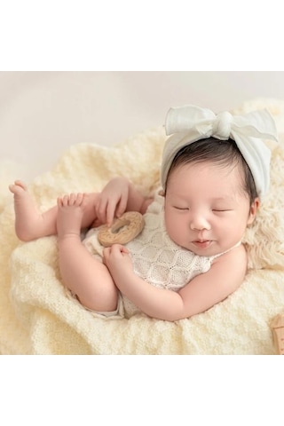 Novahub Yenidoğan Kız Romper Ve Bonnet Bebek Kıyafeti, Koyu Kahverengi, 0-1 Yaş, 80cm Altı, Pamuk, Hayvan Desenli Fotoğraf Aksesuarı Koyu Kahverengi