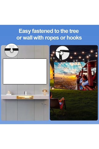 Lemestar 80 İnç Taşınabilir Hd Projektör Ekranı 16:9 Projeksiyon Ekranı Katlanabilir Daya Çok Renkli-10