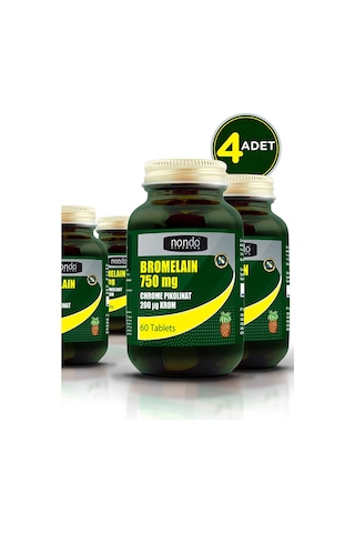 Nondo Bromelain 750mg & Krom Pikolinat 60 Tablet 4 Adet
