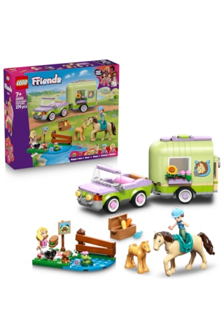 LEGO® Friends At ve Tay Römorku Oyuncağı 42695-7 Yaş ve Üzeri Çocuklar için Minifigür İçeren Yaratıcı Oyuncak Yapım Seti(279Parça)