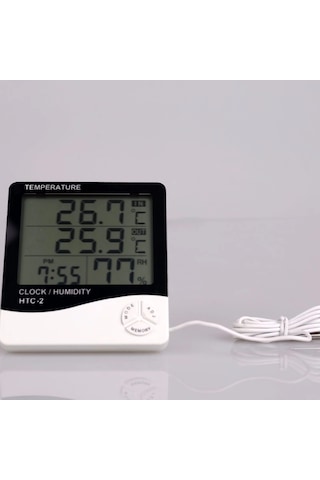 Masaüstü İç - Dış Mekan Dijital Termometre Nem Ölçer Higrometre 5365