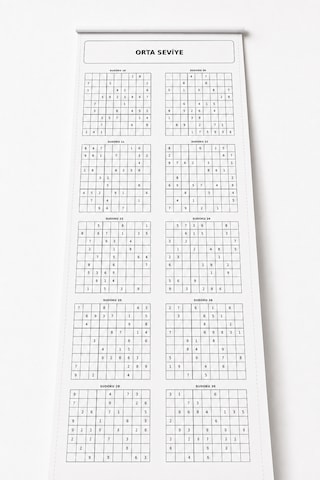 Haydi Dekor Sudoku Rulosu 30 Cm 4 Metre Yetişkinler Için 54 Adet Klasik 9 9 Sudoku Kolay, Orta Ve Zor Seviye Zihin Egzersizi Ve Bulmaca Rulosu 1 Adet