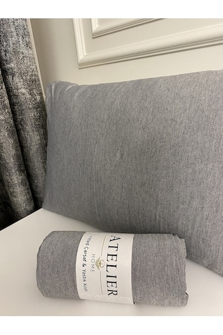 Çift Kişilik Gri Ranforce Lastikli Çarşaf