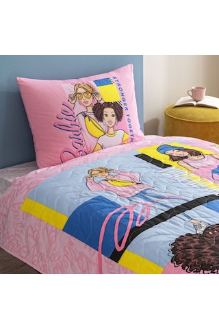 Taç Lisanslı Barbie Bright Tek Kişilik Pamuk Complete Set 000000001000050026 Çok Renkli