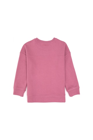 U.S. Polo Assn. Kız Çocuk Pembe Simli Baskı Detaylı Bisiklet Yaka Basic Sweatshirt 50314289-VR167