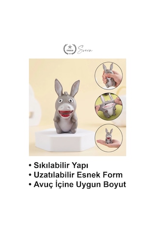 Eşek Eşek Tasarımlı 12'li Paket Sıkmalı Yumuşak Oyuncak Stres Giderici Esnek Sukuşi Antistres Seti
