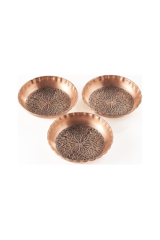 Dmt Copper Home Gaziantep Bakır Çerezlik Seti Kuruyemiş 3 'lü Set 10cm X 2,5cm