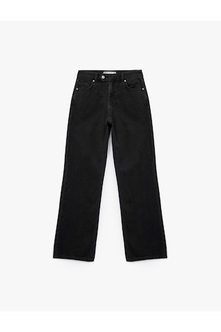 Koton Pamuklu Normal Bel Düz Paça Jean Pantolon - Straight Fit Jean Siyah 5wal40047md Siyah