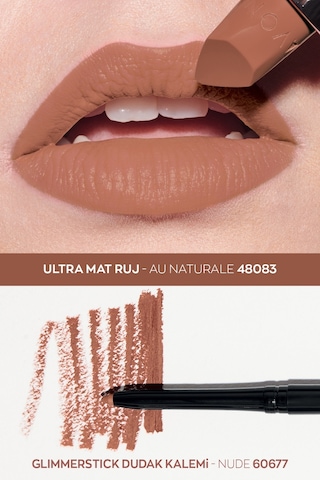 Avon Glimmerstick Dudak Kalemi Nude + Ultra Mat Ruj Au Naturale