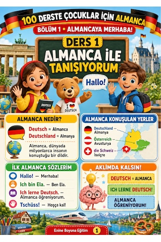 100 Derste Çocuklara Almanca Öğreten Kitap