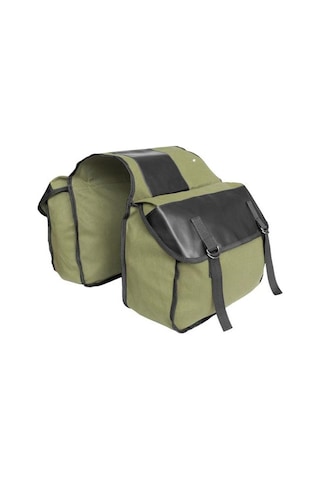 Taşınabilir Kanvas Motosiklet Heybe Çift Taraflı Arka Koltuk Saklama Bagaj Çantası Asker Yeşili