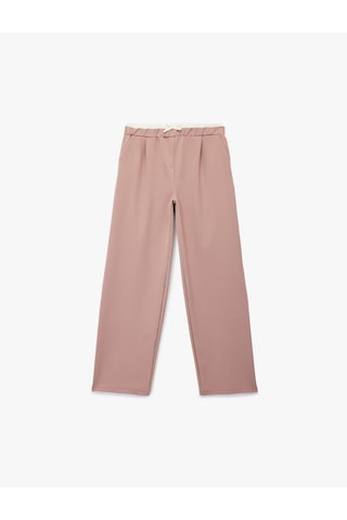 Koton Beli Lastikli Yüksek Bel Basic Geniş Paça Pantolon Pembe 6wkg40025aw Gül