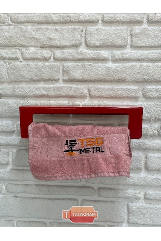 Metal Kırmızı 2'li Set 30cm Havlu Askılığı Ve Tuvalet Kağıdı Askı