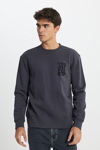 Lee Regular Fit Normal Kesim Bisiklet Yaka İçi Polarlı Antrasit Sweatshirt Siyah