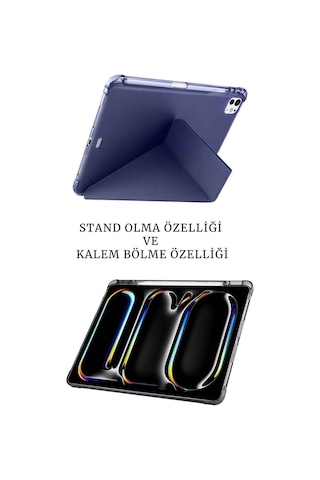 Apple Uyumlu iPad Air 13" M2 M3 A3270 A3271 A2899 A2903 Çip Tablet Kılıfı Tablet Kalemi Ve Ekran Koruyucu Tablet Kılıfı