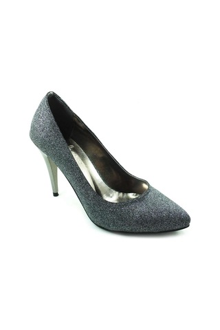 Çarıkçım Stiletto Kadın Ayakkabı Platin-Simli 61 700